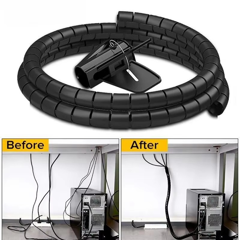 Cable Lock Flexible - Protetor de fio de cabo preto