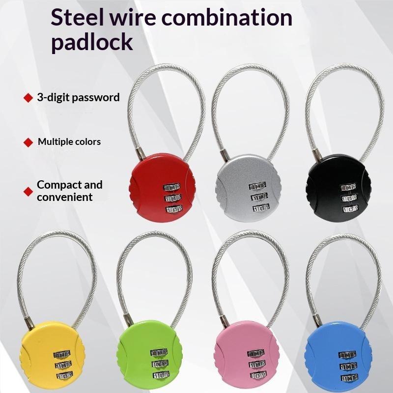 Cable Lock Flexible - Cadeado de combinação com 3 dígitos,