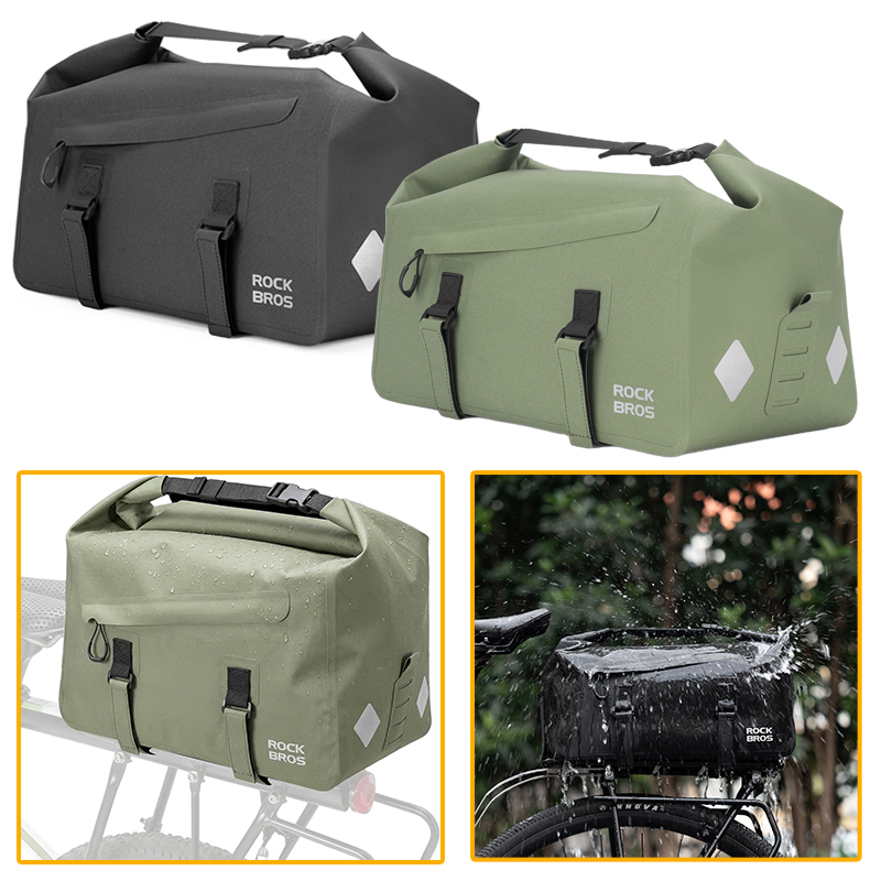 Panniers Waterproof Rear - Bolsa de prateleira para bicicleta, expansível,