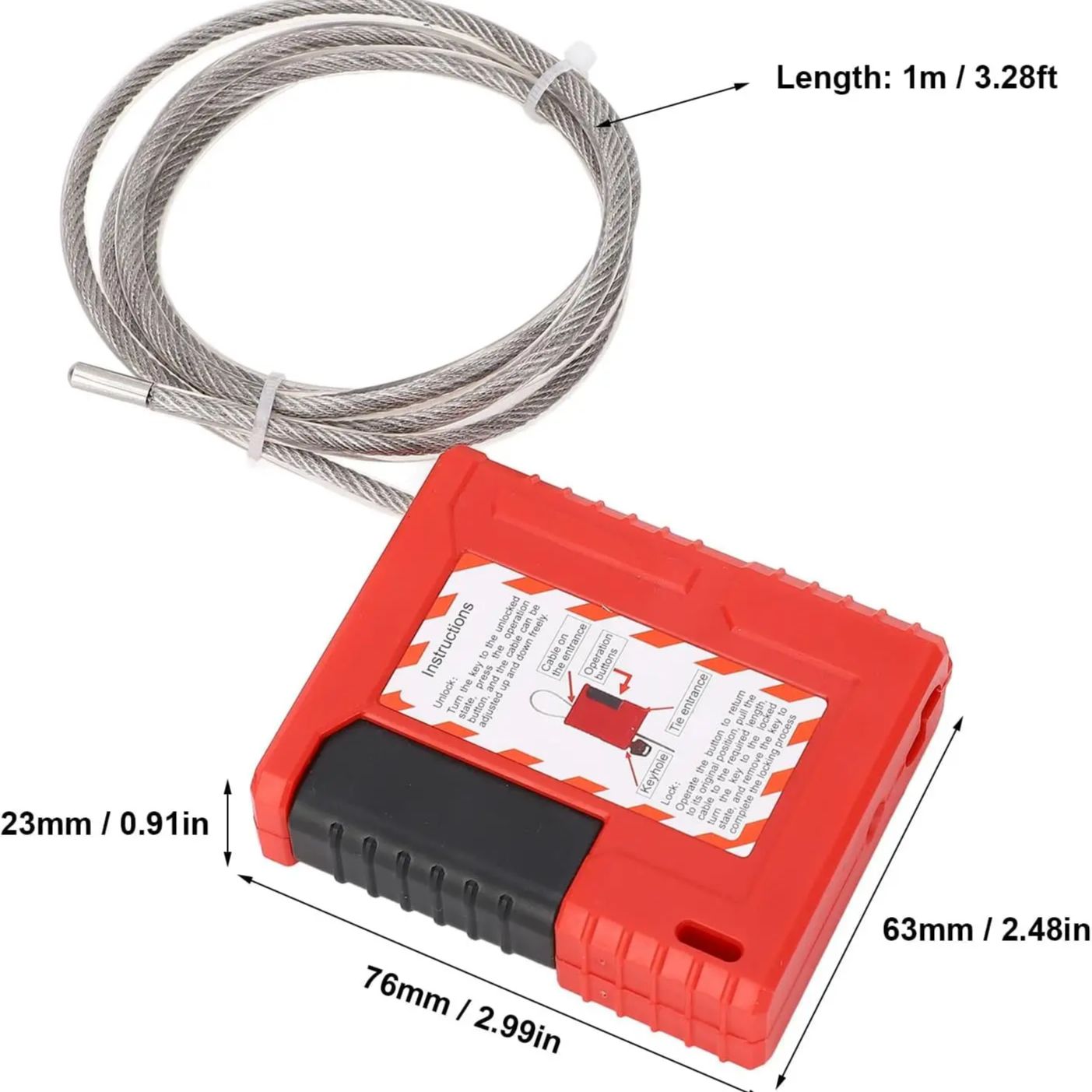 4mm de diâmetro do cabo 1m de  - Cable Lock Flexible avaliação e preço